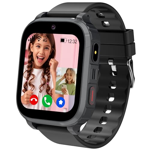Ruopoem Smartwatch Kinder, 4G Kinder Smartwatch mit GPS und Telefon Videoanruf, GPS Uhr Kinder Anruffunktion SOS Spiel Voice Wecker Schulmodus SIM IP68 Wasserdicht Handy, Geschenke für Mädchen Jungen Ruopoem Smartwatch Kinder, 4G Kinder Smartwatch mit GPS und Telefon Videoanruf, GPS Uhr Kinder Anruffunktion SOS Spiel Voice Wecker Schulmodus SIM IP68 Wasserdicht Handy, Geschenke für Mädchen Jungen von Ruopoem