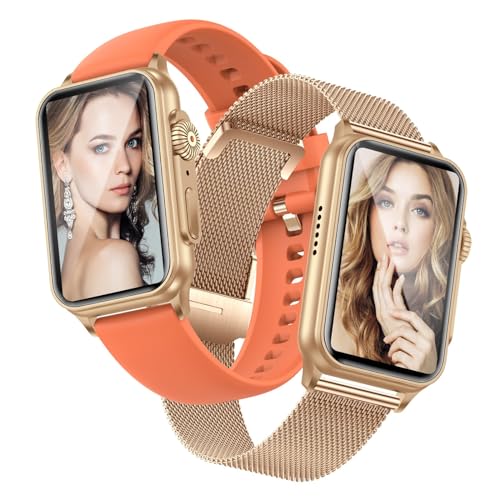 Ruopoem Smartwatch Damen mit Telefonfunktion 1,57 Zoll Fitnessuhr Damen mit 130 Sportmodi AI Voice IP68 Wasserdicht Schrittzähler SpO2 Pulsuhr Schlafmonitor, Armbanduhr Bluetooth für Android iOS von Ruopoem