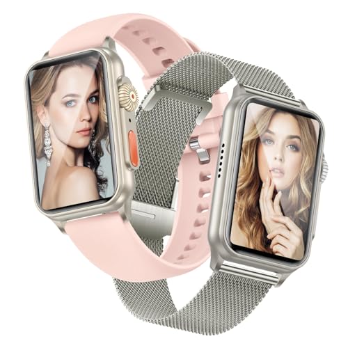 Ruopoem Smartwatch Damen mit Telefonfunktion 1,57 Zoll Fitnessuhr Damen mit 130 Sportmodi AI Voice IP68 Wasserdicht Schrittzähler SpO2 Pulsuhr Schlafmonitor, Armbanduhr Bluetooth für Android iOS von Ruopoem