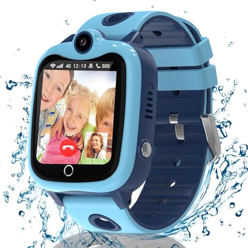 Ruopoem Smartwatch Kinder, 4G Kinder Smartwatch mit GPS mit SIM Videoanruf, GPS Uhr Kinder Anrufen Handy SOS Wasserdicht Voice Chat Spiel Schulmodus Kamera Wecker, Geschenke für Mädchen Jungen Ruopoem Smartwatch Kinder, 4G Kinder Smartwatch mit GPS mit SIM Videoanruf, GPS Uhr Kinder Anrufen Handy SOS Wasserdicht Voice Chat Spiel Schulmodus Kamera Wecker, Geschenke für Mädchen Jungen von Ruopoem