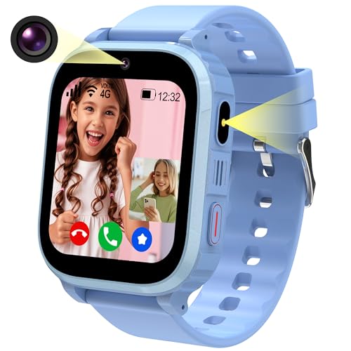 Ruopoem Smartwatch Kinder, 4G Kinder Smartwatch mit GPS und Telefon Videoanruf, GPS Uhr Kinder Anruffunktion SOS Spiel Voice Wecker Schulmodus SIM IP68 Wasserdicht Handy, Geschenke für Mädchen Jungen Ruopoem Smartwatch Kinder, 4G Kinder Smartwatch mit GPS und Telefon Videoanruf, GPS Uhr Kinder Anruffunktion SOS Spiel Voice Wecker Schulmodus SIM IP68 Wasserdicht Handy, Geschenke für Mädchen Jungen von Ruopoem