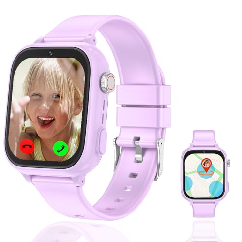 Smartwatch Kinder, 4G GPS Uhr Kinder Smartwatch mit GPS mit SIM WiFi Videoanruf SOS Schulmodus Kamera Wasserdichte Spiele Voice Chat Handy Wecker, Kinderuhr Geschenke für Mädchen Jungen Student von Ruopoem