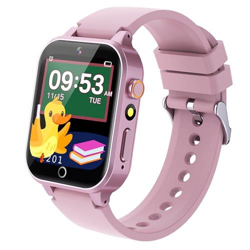 Ruopoem Smartwatch Kinder mit 26 Spiele, Kinder Smartwatch mit HD Touchscreen Kamera Musik Video Schrittzähler Hörbuch Wecker, Smart Watch Kinderuhr Geschenke für Mädchen Junge Student 4-12 von Ruopoem