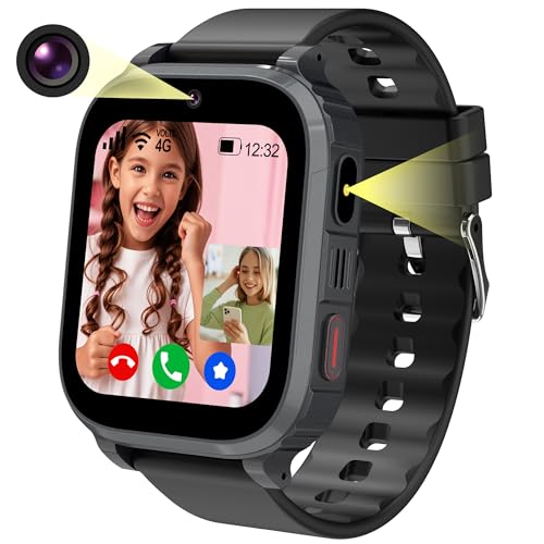 Ruopoem Smartwatch Kinder, 4G Kinder Smartwatch mit GPS und Telefon Videoanruf, GPS Uhr Kinder Anruffunktion SOS Spiel Voice Wecker Schulmodus SIM IP68 Wasserdicht Handy, Geschenke für Mädchen Jungen Ruopoem Smartwatch Kinder, 4G Kinder Smartwatch mit GPS und Telefon Videoanruf, GPS Uhr Kinder Anruffunktion SOS Spiel Voice Wecker Schulmodus SIM IP68 Wasserdicht Handy, Geschenke für Mädchen Jungen von Ruopoem