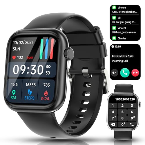 Smartwatch Damen Herren, 1,83“ HD Touchscreen Smart Watch mit Telefonfunktion, Fitness Tracker mit 130+ Sportmodi, Herzfrequenz SpO2 Schlaf Monitor, Schrittzähler Uhr Damen, Fitnessuhr für iOS Android Smartwatch Damen Herren, 1,83“ HD Touchscreen Smart Watch mit Telefonfunktion, Fitness Tracker mit 130+ Sportmodi, Herzfrequenz SpO2 Schlaf Monitor, Schrittzähler Uhr Damen, Fitnessuhr für iOS Android von Ruopoem