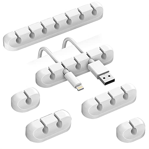 Rusoz Kabelclips Schreibtisch,6 Stück Kabelhalter Selbstklebend Weiß Silikon Kabel Halter mit 3M Klebepad Für PC kabelmanagement Oder Lichterketten Rusoz Kabelclips Schreibtisch,6 Stück Kabelhalter Selbstklebend Weiß Silikon Kabel Halter mit 3M Klebepad Für PC kabelmanagement Oder Lichterketten von Rusoz