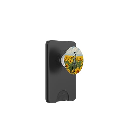 Skurriler Roboter auf Monocycle im V-Gogh-Stil Sonnenblumenfeld PopSockets PopWallet für MagSafe Skurriler Roboter auf Monocycle im V-Gogh-Stil Sonnenblumenfeld PopSockets PopWallet für MagSafe von Russ Designs