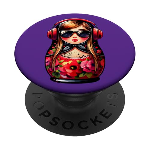 Russian Matroschka Musik Russland Russische Matrjoschka PopSockets Klebender PopGrip Russian Matroschka Musik Russland Russische Matrjoschka PopSockets Klebender PopGrip von Russen Kostüm Russisch Matryoshka Party Designs