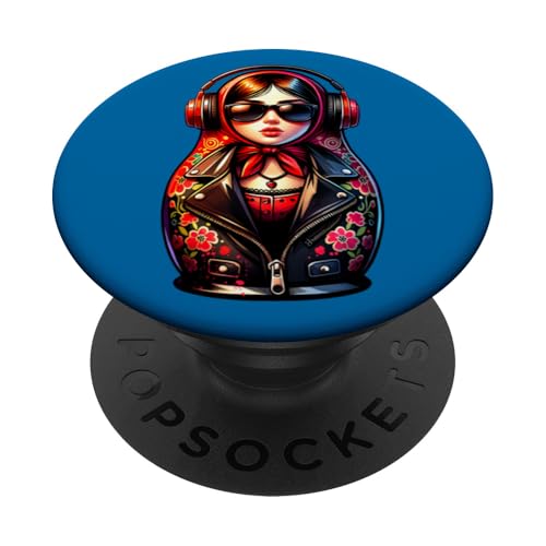 Russian Matroschka Musik Russland Russische Matrjoschka PopSockets Klebender PopGrip Russian Matroschka Musik Russland Russische Matrjoschka PopSockets Klebender PopGrip von Russen Kostüm Russisch Matryoshka Party Designs