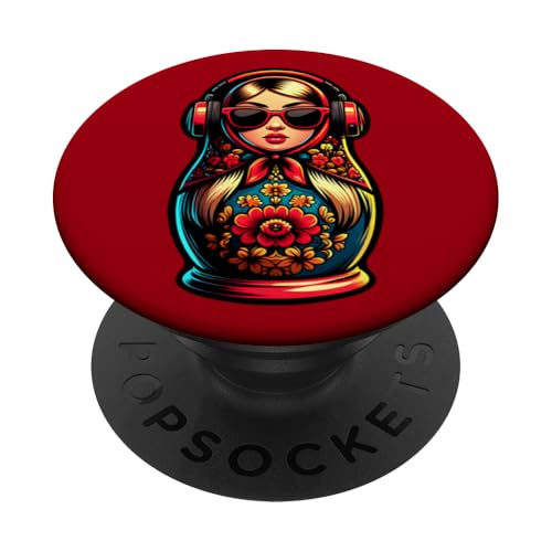 Russian Matroschka Musik Russland Russische Matrjoschka PopSockets Klebender PopGrip Russian Matroschka Musik Russland Russische Matrjoschka PopSockets Klebender PopGrip von Russen Kostüm Russisch Matryoshka Party Designs
