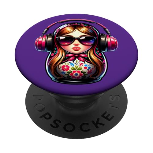 Russian Matroschka Musik Russland Russische Matrjoschka PopSockets Klebender PopGrip Russian Matroschka Musik Russland Russische Matrjoschka PopSockets Klebender PopGrip von Russen Kostüm Russisch Matryoshka Party Designs