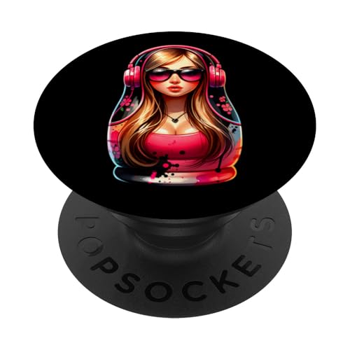 Russian Matroschka Musik Russland Russische Matrjoschka PopSockets Klebender PopGrip Russian Matroschka Musik Russland Russische Matrjoschka PopSockets Klebender PopGrip von Russen Kostüm Russisch Matryoshka Party Designs