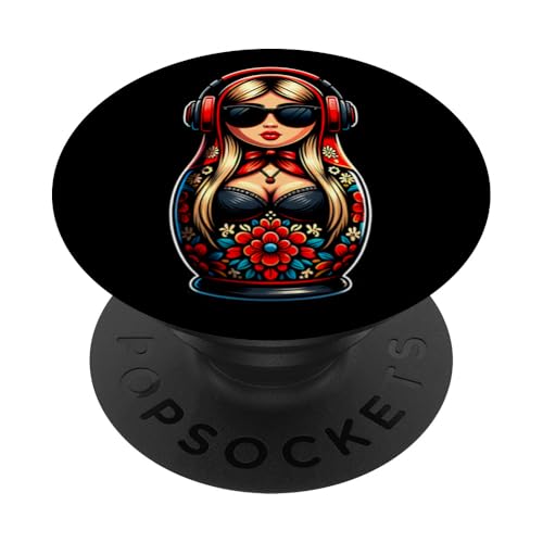Russian Matroschka Musik Russland Russische Matrjoschka PopSockets Klebender PopGrip Russian Matroschka Musik Russland Russische Matrjoschka PopSockets Klebender PopGrip von Russen Kostüm Russisch Matryoshka Party Designs