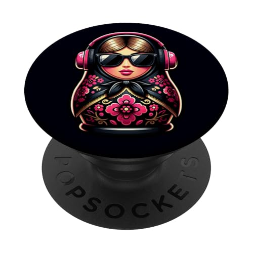 Russian Matroschka Musik Russland Russische Matrjoschka PopSockets Klebender PopGrip Russian Matroschka Musik Russland Russische Matrjoschka PopSockets Klebender PopGrip von Russen Kostüm Russisch Matryoshka Party Designs