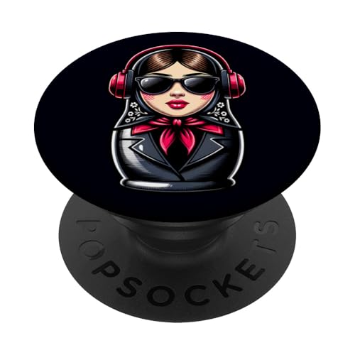 Russian Matroschka Musik Russland Russische Matrjoschka PopSockets Klebender PopGrip Russian Matroschka Musik Russland Russische Matrjoschka PopSockets Klebender PopGrip von Russen Kostüm Russisch Matryoshka Party Designs