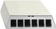 Rutenbeck PP-UM A-6 Ap rw - Patchpanel (Blindblech) - Oberfläche montierbar, geeignet für Wandmontage, Desktop, DIN schienenmontierbar - Pure White, RAL 9010 - 6 Ports von Rutenbeck