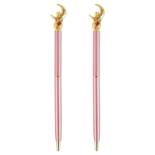 Ruuizksa 2 StüCk Moon Pen - Anime RoséGoldene Stifte für Den Schulanfang, Schwarze Gelstifte, Schreibwaren-Set, 0,5 Mm von Ruuizksa