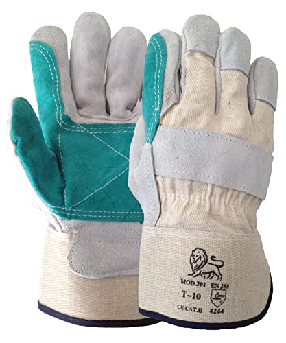 Ruvigrab Amerikanischer Handschuh, verstärkt Handfläche, Zeigefinger und Daumen, Talla 10, Grün, Weiß von Ruvigrab