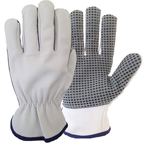 Ruvigrab Handschuh aus Leder, doppelte Handfläche mit PVC-Punkten von Ruvigrab