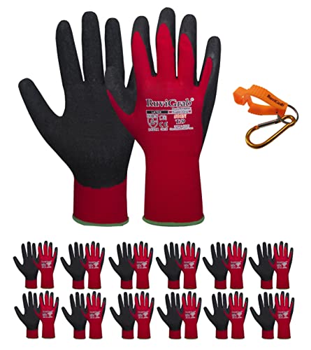 Ruvigrab - Latex-Arbeitshandschuh | rutschfeste Handschuhe | Gartenhandschuhe | Handschuhe für Industrie, Bauwesen, Landwirtschaft oder allgemeine Verwendung | Arbeitshandschuh für Damen und Herren von Ruvigrab