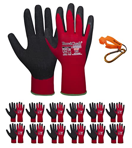 Ruvigrab - Latex-Arbeitshandschuh | rutschfeste Handschuhe | Gartenhandschuhe | Handschuhe für Industrie, Bauwesen oder Landwirtschaft | Arbeitshandschuh für Damen und Herren | 12 Paar | Größe 8 von Ruvigrab