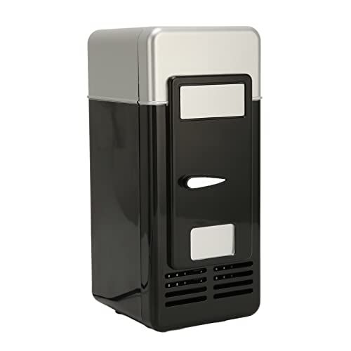 RvSky USB Kühlschrank, Kleiner Tragbarer Energiesparender Halbleiter Kühlschrank Mit Niedrigem Dezibel Wert, Geeignet für Schlafzimmer, Auto Schlafsaal(Schwarz) von RvSky