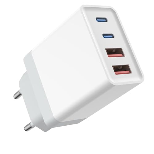 40W USB C Ladegerät,4-Port Schnellladegerät mit USB C und USB A,PD 3.0+QC Power Adapter Netzteil Ladestecker für iPhone 15/14/13/12/11/X/8/7, iPad, Samsung Galaxy S23 S22 S21, Google, Tablet, Android von Rvntop