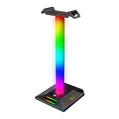 Rwedkd RGB Gaming KopfhöRerstäNder Dual USB Port Touch Control Strip Gaming Headset Halter AufhäNger KopfhöRer ZubehöR von Rwedkd