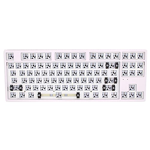 Rwedkd Sk87-Tasten-Tastatur-Set, 80 % TKL, Hot-Swap-fähiger Schalter, Lichteffekte, RGB-Schalter, LED, Typ C, weißes Gehäuse von Rwedkd