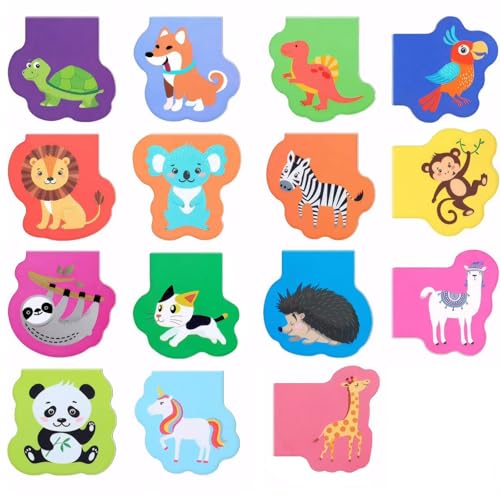 12 Stück Lesezeichen Magnetische, Süsse Tiere Magnet Lesezeichen, Magnetische Lesezeichen Tiere für Schüler, Buchliebhaber, Junge, Mädchen, Freunde von Rwoythk
