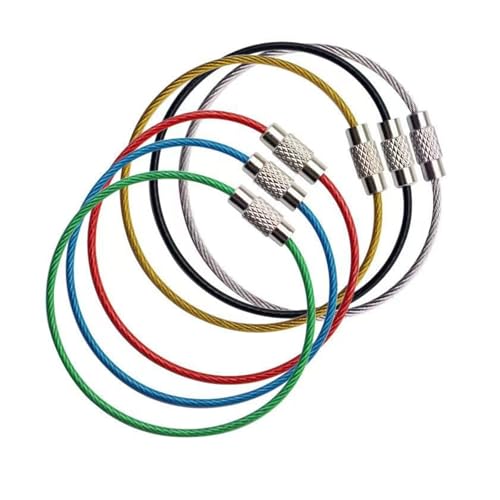 Schlüsselring Drahtseil, 49 Stücke Schlüsselring Groß, Schlüsselringe Edelstahl, Nylon Beschichtete, Schlüsselringe Bunt für Gepäckanhänger, Taschenlampen, ID Tag Wächter Schlüsselring Drahtseil, 49 Stücke Schlüsselring Groß, Schlüsselringe Edelstahl, Nylon Beschichtete, Schlüsselringe Bunt für Gepäckanhänger, Taschenlampen, ID Tag Wächter von Rwoythk