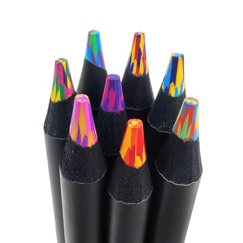 Rwoythk 8 Farben Buntstifte, Regenbogenstifte, Ideale Kunstwerkzeuge für Kinder und Erwachsene beim Zeichnen, Malen und Skizzieren von Rwoythk