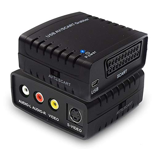 Rybozen Grabber Videoaufnahmekarte, überträgt Hi8 VHS-Format auf DVD, Scart auf USB, Audio- und Videorecorder für Windows 7, 8, 10, 11 / Mac OS, analoger Konverter zu Digital von Rybozen