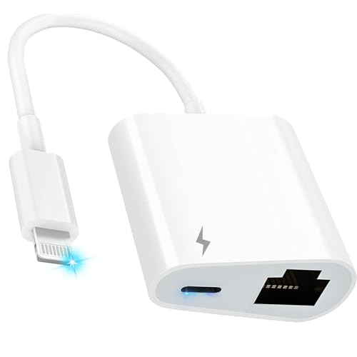 Lightn auf Ethernet Adapter, Lightn ng auf RJ45 Netzwerkadapter für Phone/Pad/Pod, 2 in 1 Netzwerkadapter LAN Ethernet RJ45 mit Ladeanschluss Lightn auf Ethernet Adapter, Lightn ng auf RJ45 Netzwerkadapter für Phone/Pad/Pod, 2 in 1 Netzwerkadapter LAN Ethernet RJ45 mit Ladeanschluss von Rydkas