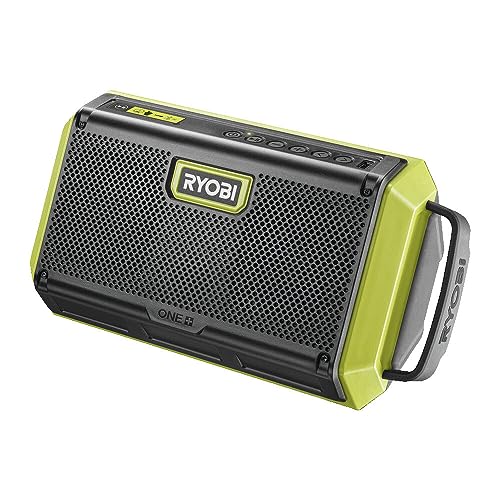 RYOBI 18 V ONE+ Akku-Bluetooth Box Pro RBT18-0 (1 x 20W Ausgangsleistung, Lautsprecherdurchmesser 76 mm, ohne Akku und Ladegerät) von Ryobi