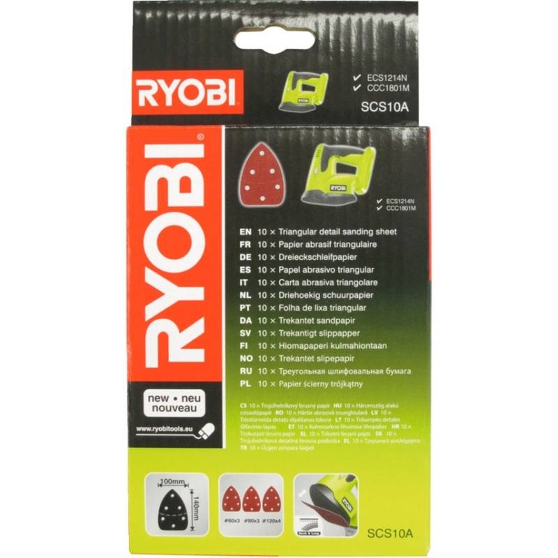 Schleifblatt-Set SCS10A, 10-teilig von Ryobi