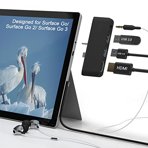 Surface Go 3/Go 2/Go Hub Docking Station, 4-in-2 USB C Dockingstation für Surface Go/Go 2/Go 3 mit 4K-HDMI, USB Anschlüssen, Audio Mikrofonausgang, Adapter für Surface Go/Go 2/Go 3 Zubehör von Rytaki Pro