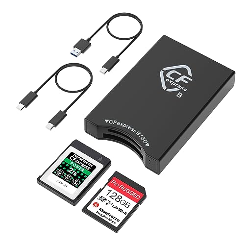 CFexpress Kartenleser Typ B, Dual-Slot 10Gbps USB 3.2 Gen2 SD und CFexpress Kartenleser USB C kompatibel mit Android/Windows/Mac OS/Linux, mit USB C auf USB C/USB A Kabel von Rytaki