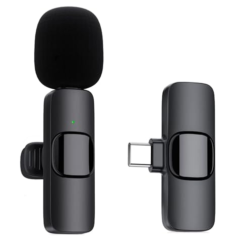 Lavalier Mikrofon Wireless für USB C Smartphone, 2,4GHz Wireless Mikrofon, Plug-Play Ansteckmikrofon Kabellos für Aufnahme,Live Streaming,YouTube,TikTok, Kein Bluetooth oder APP, Microphone (1 Sender) von Ryzwoc