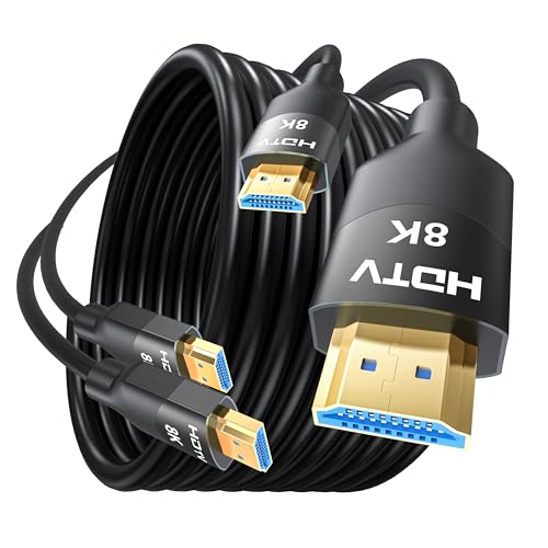 8K HDMI 2.1 Kabel, 4,5 m, 2er-Pack, In-Wall CL3 bewertet, HDMI 2.1 Kabel, unterstützt 8K @ 60Hz, 4K @ 120Hz, HDR10+, eARC, SBTM, VRR, QFT, ALLM, 3D, HDCP 2.3 für TV, Monitor, Computer, Laptop, PS5 8K HDMI 2.1 Kabel, 4,5 m, 2er-Pack, In-Wall CL3 bewertet, HDMI 2.1 Kabel, unterstützt 8K @ 60Hz, 4K @ 120Hz, HDR10+, eARC, SBTM, VRR, QFT, ALLM, 3D, HDCP 2.3 für TV, Monitor, Computer, Laptop, PS5 von RyzzRooa