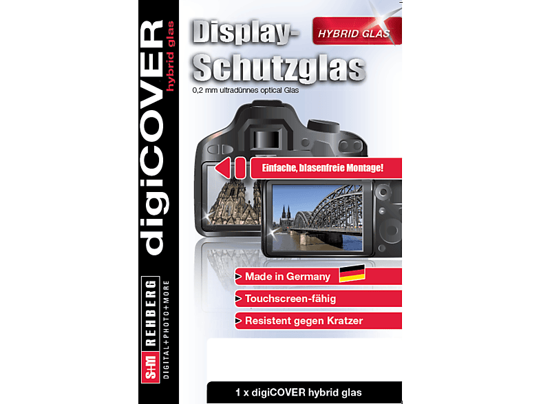 S+M digiCOVER Hybrid Glas EOS 70D, Displayschutzglas, Transparent von S+M