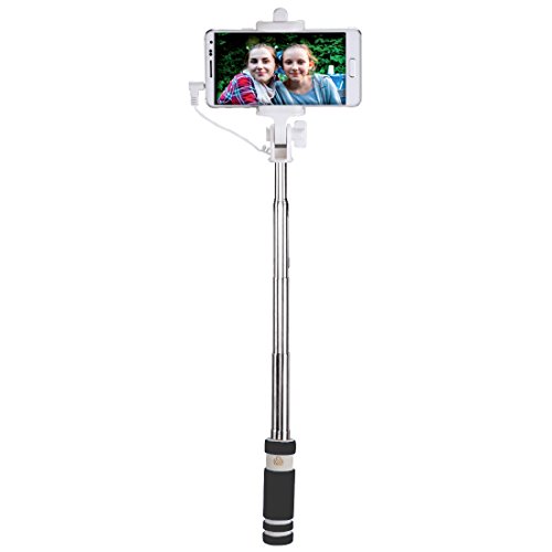 S+MART SEL4BK selfieMAKER SMART Einbein-Stative mit Micro Kabelauslöser schwarz von S+MART