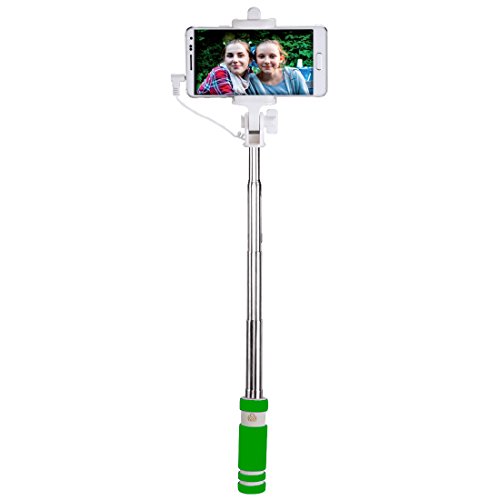 S+MART SEL4GE selfieMAKER SMART Einbein-Stative mit Micro Kabelauslöser grün von S+MART