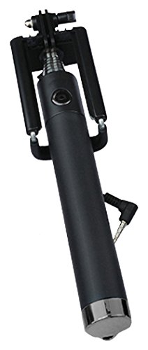 S+MART SEL6BK selfieMAKER Paris Selfie-Stick mit Kabelauslösung schwarz von S+MART