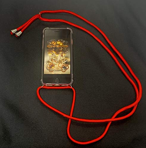 S+Mart Handy Schutzhülle + Trageband / Handy Umhängeband Samsung S10 rot von S+Mart
