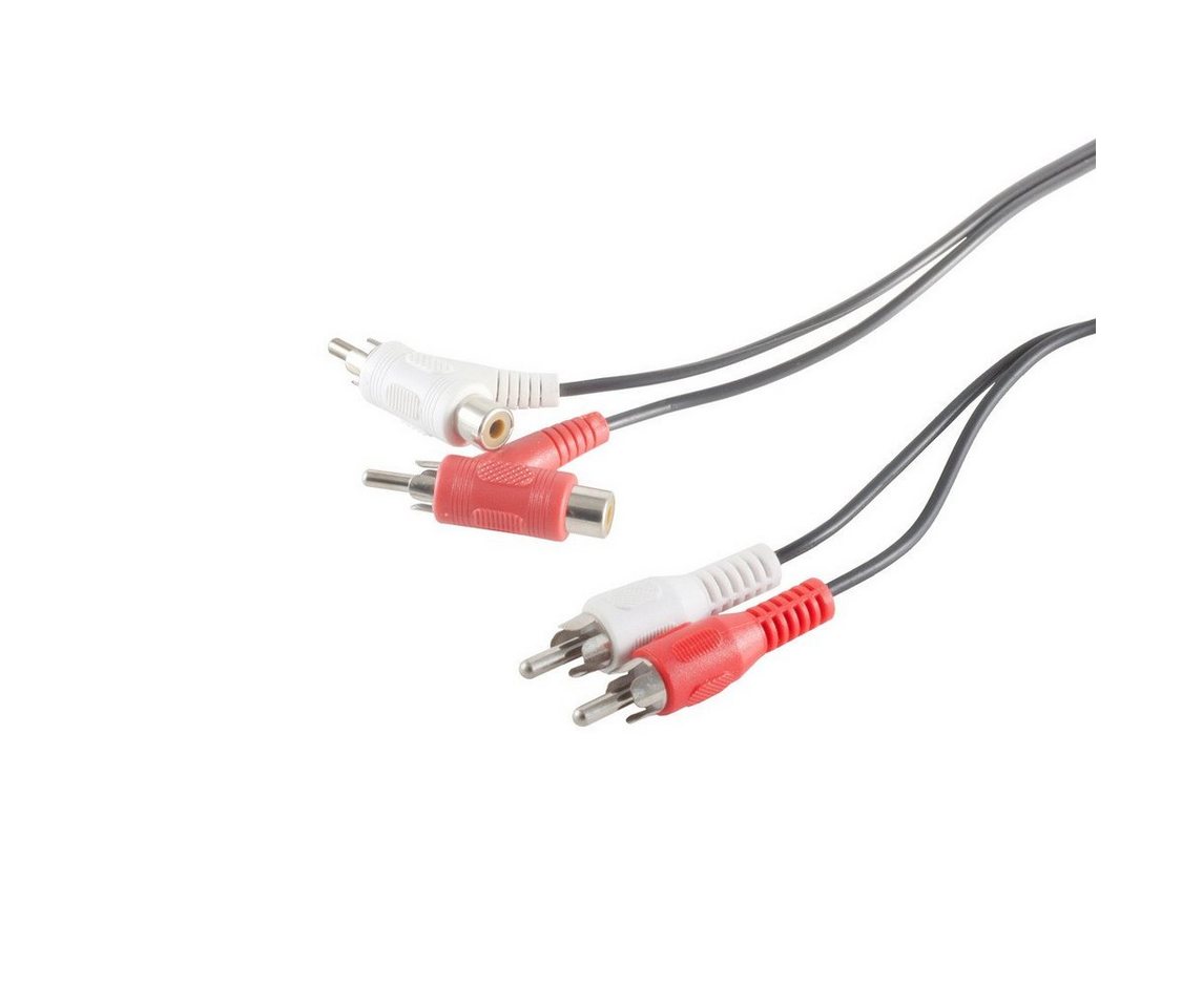 S/CONN maximum connectivity® 2 Cinchstecker - 2 Cinchstecker auf 2 Cinchkupplung (Familienstecker) Audio-Kabel, (150,00 cm) von S/CONN maximum connectivity®