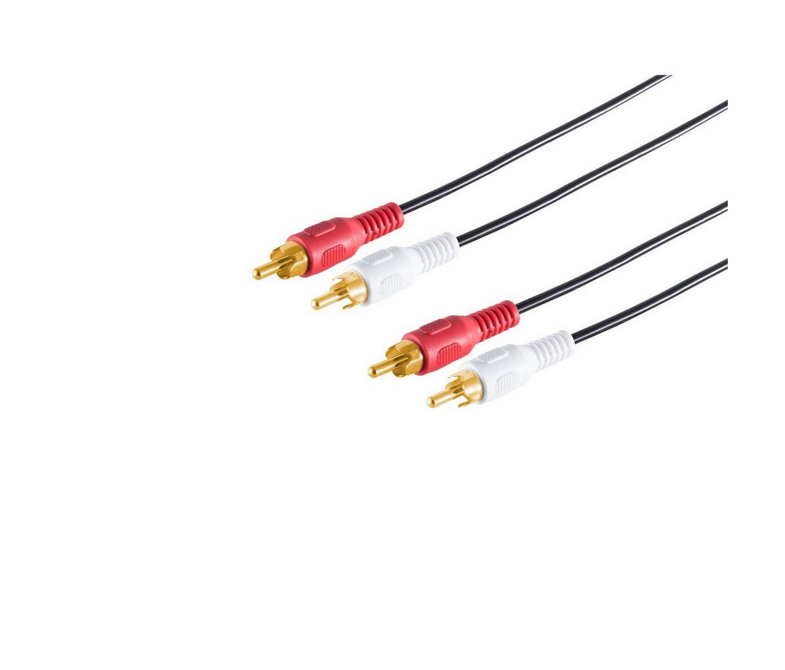 S/CONN maximum connectivity® 2 Cinchstecker auf 2 Cinchstecker, vergoldet Audio-Kabel, (150,00 cm) von S/CONN maximum connectivity®