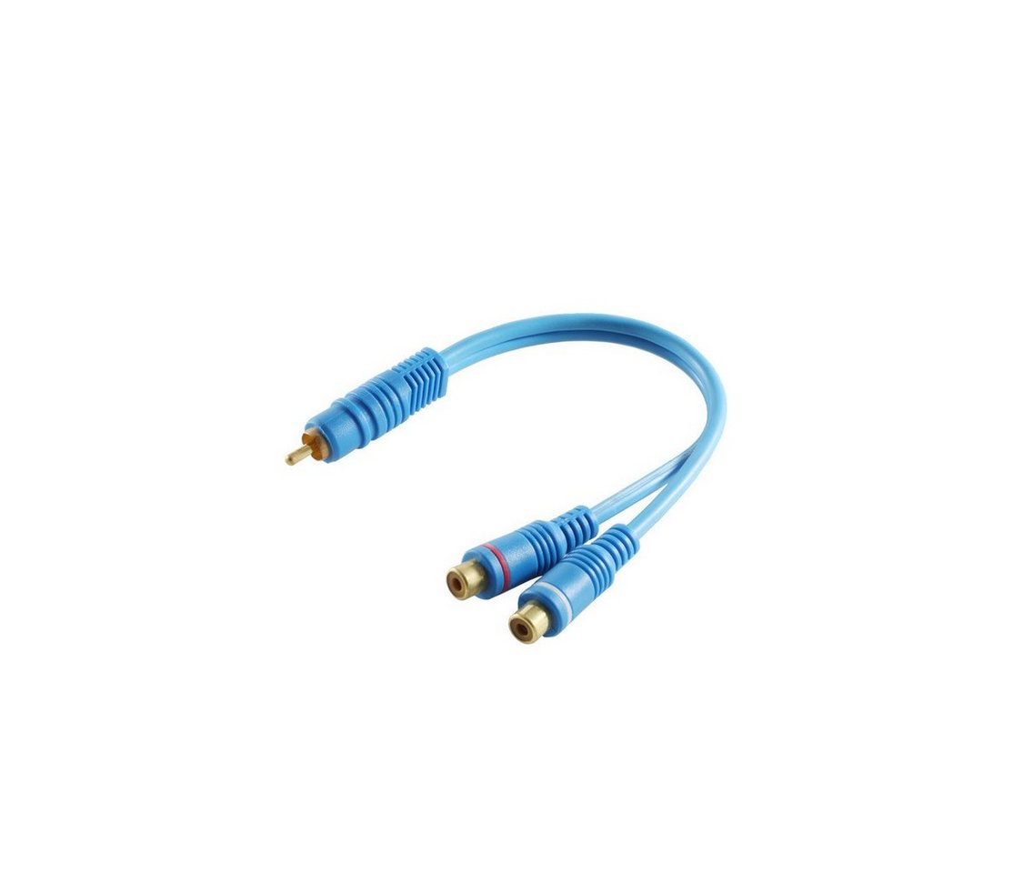 S/CONN maximum connectivity® Cinchstecker/ 2 Cinchkupplung, blau, 0,2m Audio-Kabel, (20,00 cm) von S/CONN maximum connectivity®