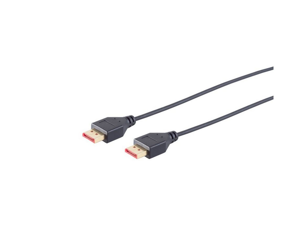 S/CONN maximum connectivity® Displayportkabel 1.2, Stecker-Stecker, UHD 8K, extra dünn schwarz Video-Kabel, (150,00 cm) von S/CONN maximum connectivity®