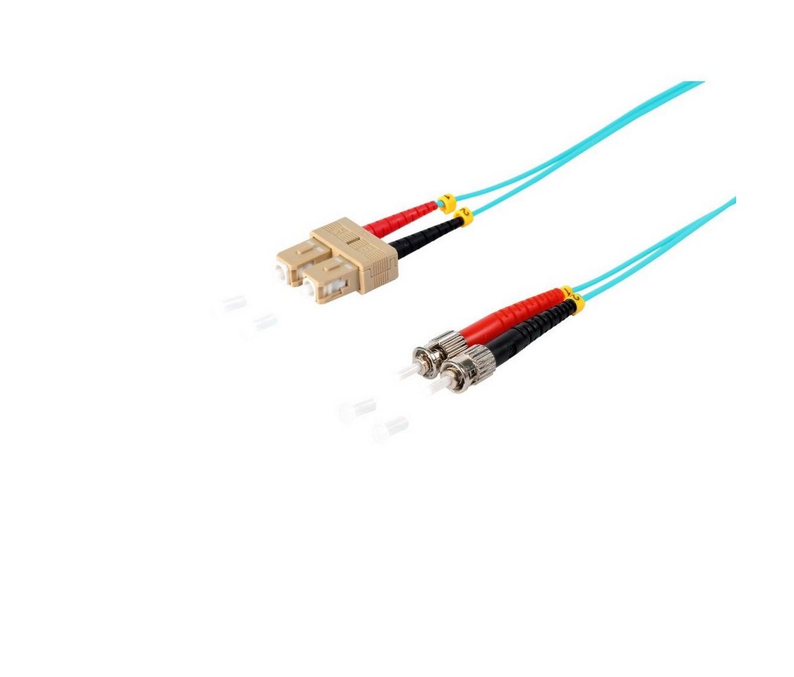 S/CONN maximum connectivity® Duplex Patchkabel SC/ST 50/125µ, OM3 Glasfaserkabel, (200 cm) von S/CONN maximum connectivity®